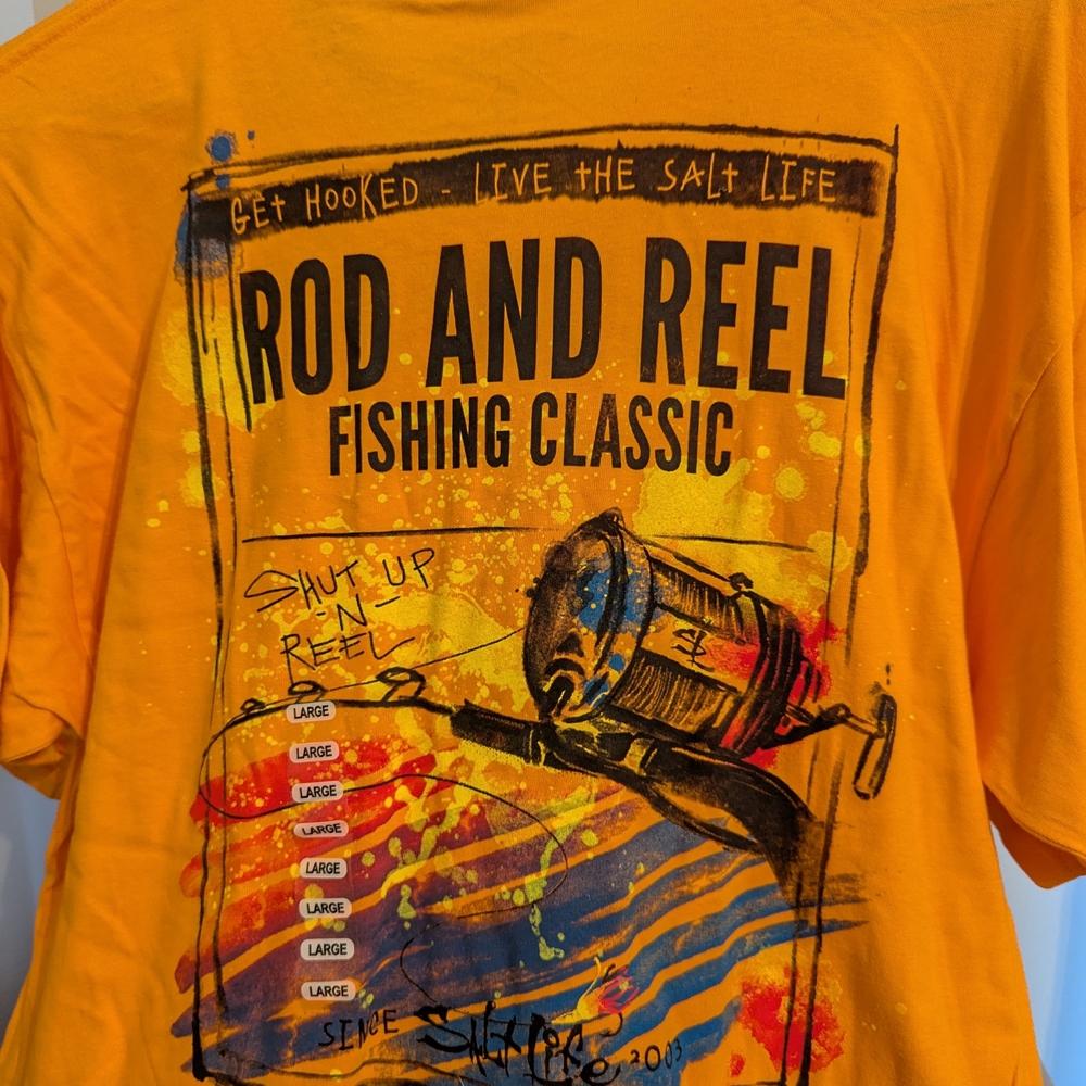 Salt Life Men's Short Sleeve Pocket Tee in Bright Orange - Picture 3 of 3